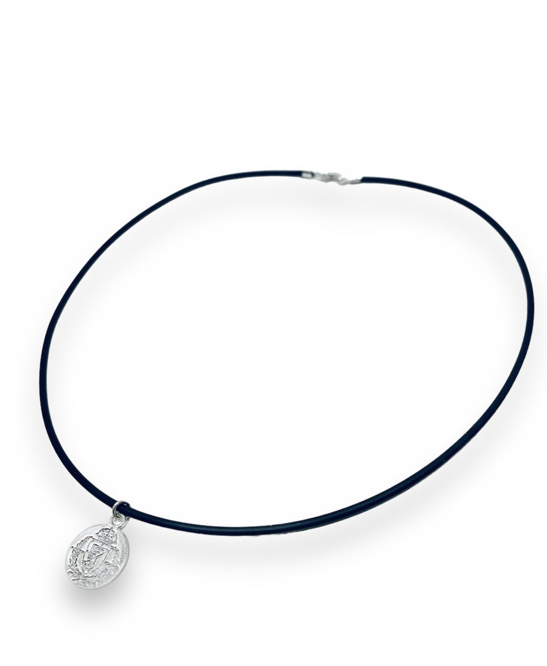 COLGANTE RV PLATA BRILLO Y CORDON DE SILICIO